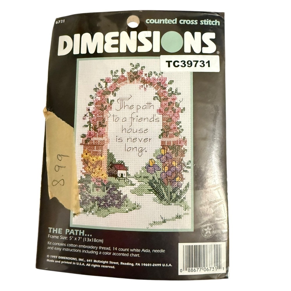 Dimensions Counted Cross Stitch Kit 6731 The Path Floral Garden Friends 1997
